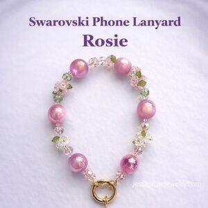 Swarovski Crystal Phone Lanyard – Handcrafted Statement Wristlet | Rosie